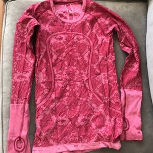 Lululemon Red Tie Dye long sleeve shirt